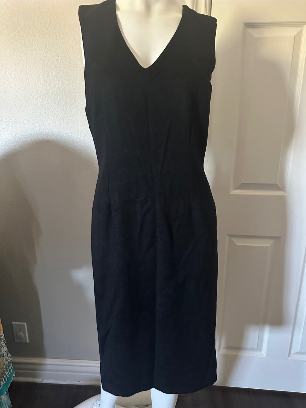Dolce & Gabbana Black V-Neck Midi Dress